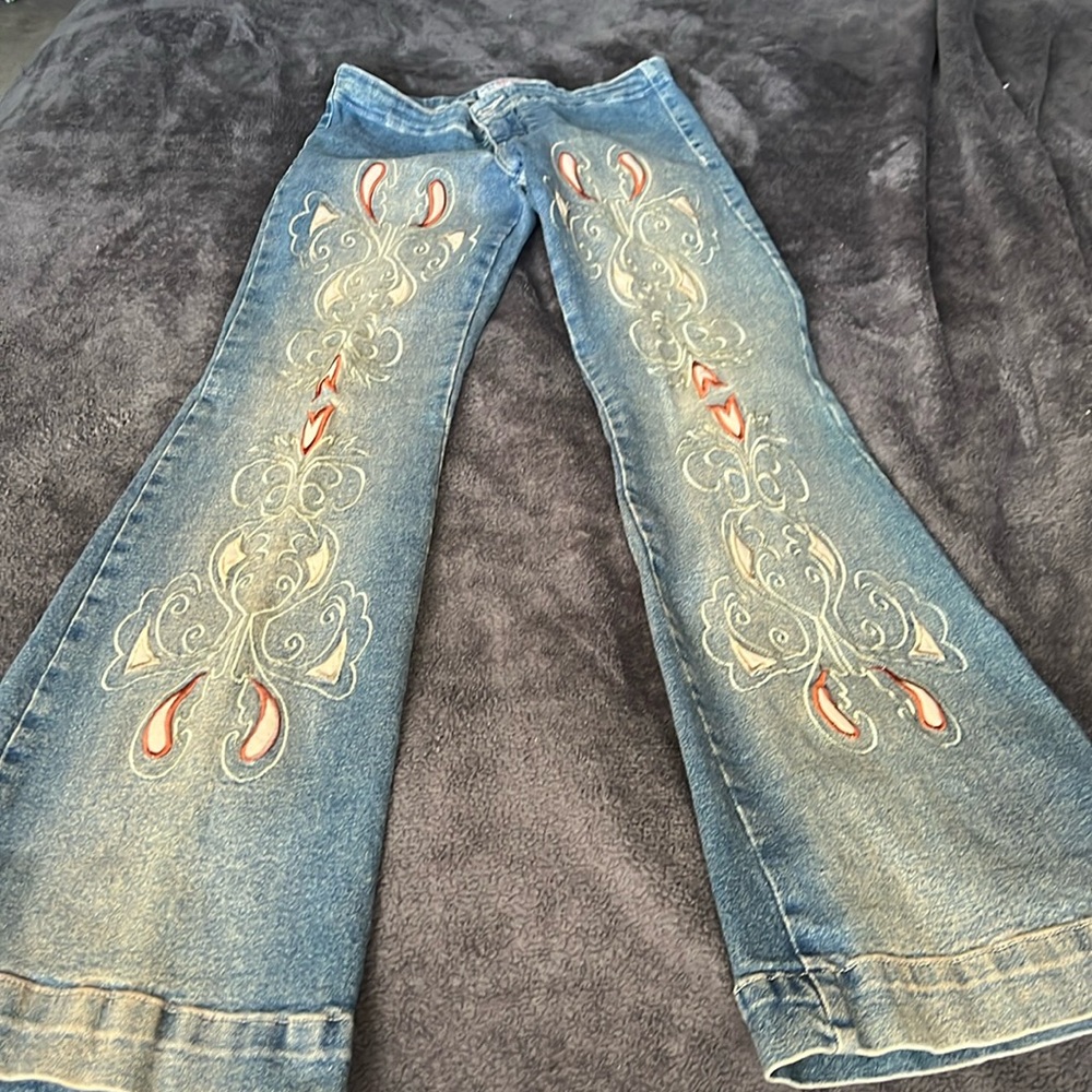 Sweet November embroidered low rise jean